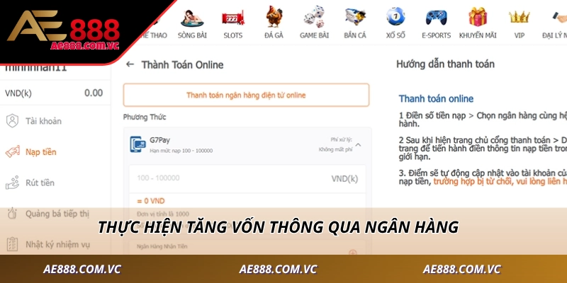 Thực hiện tăng vốn thông qua ngân hàng