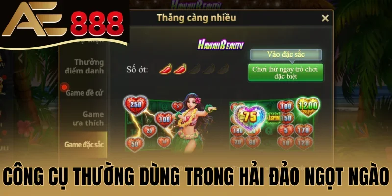 Công cụ thường dùng trong Hải Đảo Ngọt Ngào