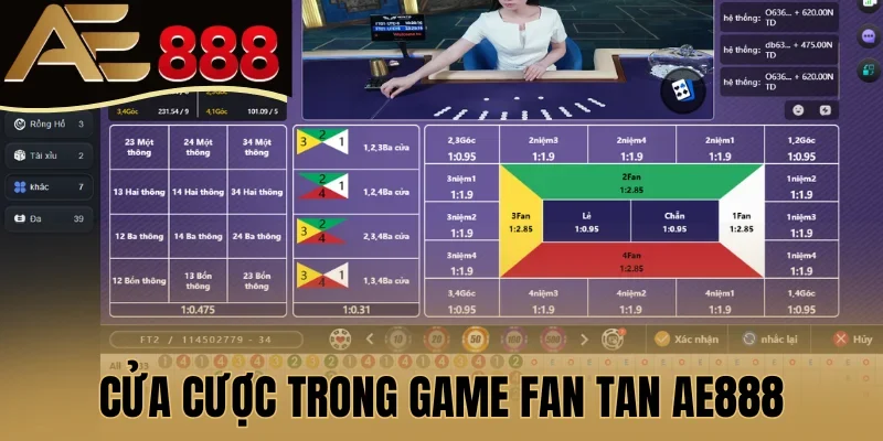 Cửa cược trong game Fan Tan AE888