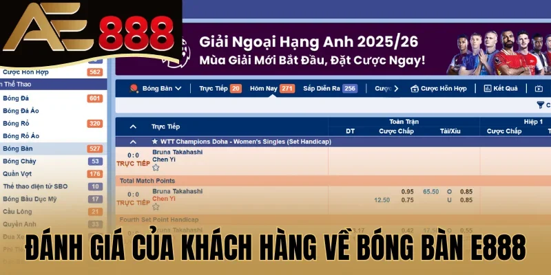 Đánh giá của khách hàng về bóng bàn E888