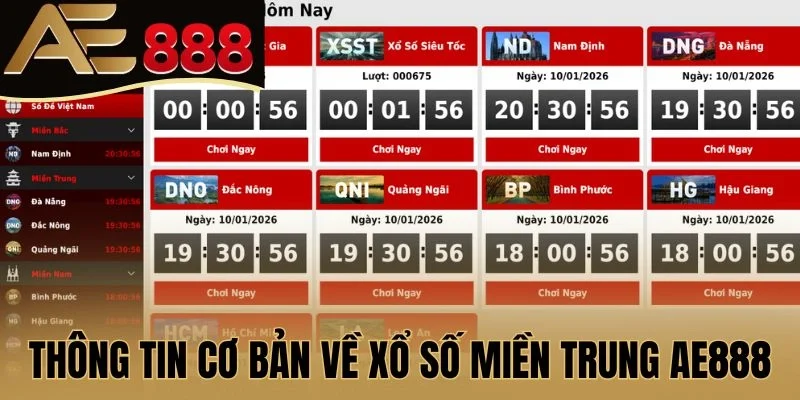 Thông tin cơ bản về Xổ số miền trung AE888