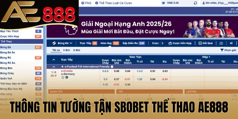Thông tin tường tận SBOBET thể thao AE888